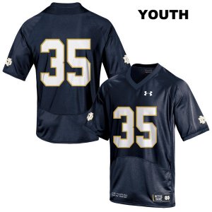 Notre Dame Fighting Irish Youth TaRiq Bracy #35 Navy Under Armour No Name Authentic Stitched College NCAA Football Jersey SMS8099OS